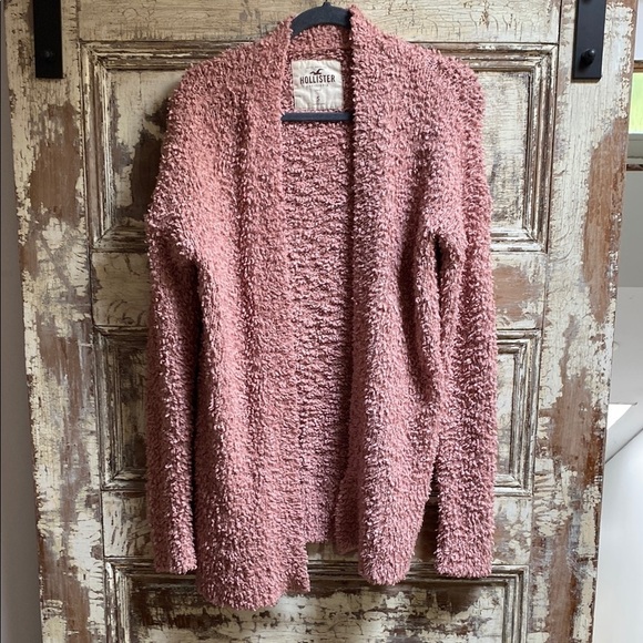 Hollister Sweaters - Hollister Cardigan Sweater with Plush Texture, Peach Color, Size S